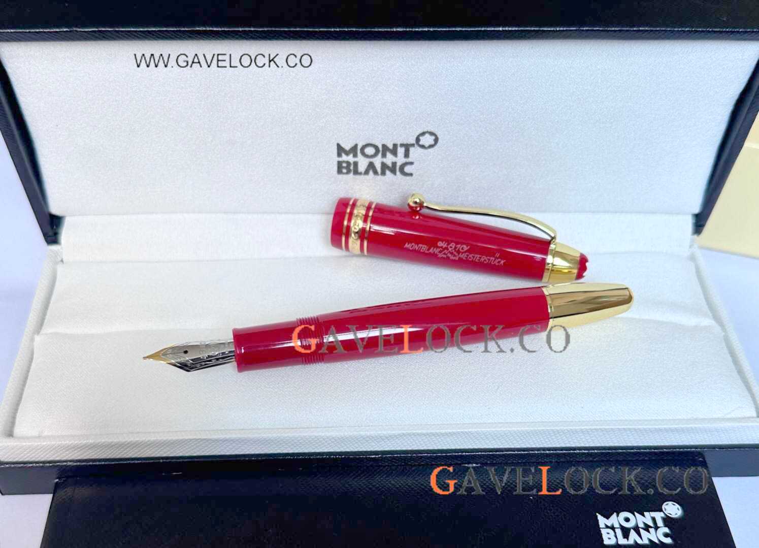 2024! Replica Mont Blanc 100 Anniversary Edition Fountain Red-Gold